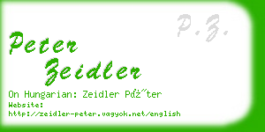 peter zeidler business card